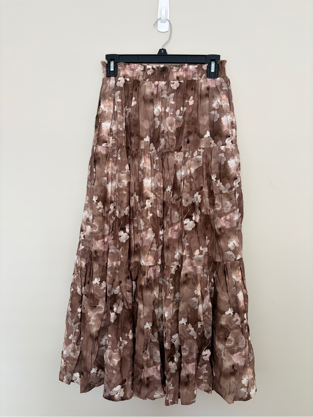 Bohme Women’s Floral Tiered Maxi Skirt - Brown Size XS